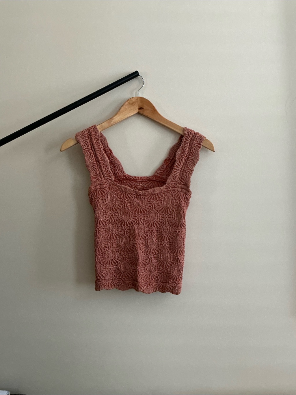 Free People Rose Textured Square-Neck Tank